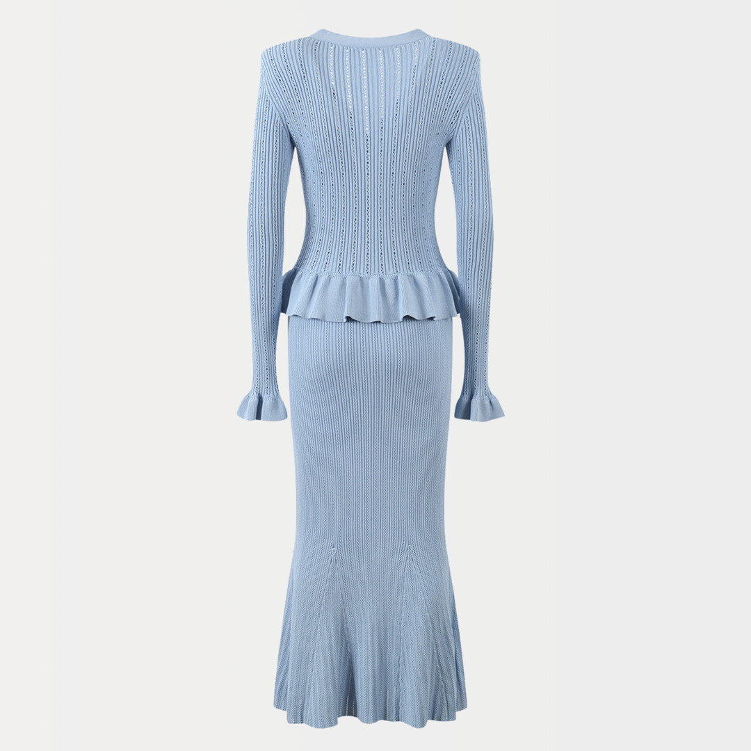 Azure Charm Ruffle Dress