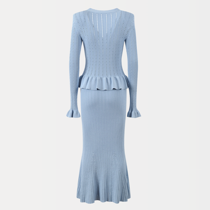 Azure Charm Ruffle Dress