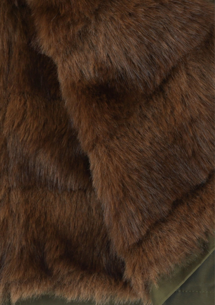 Reversible Faux Fur Collar Jacket