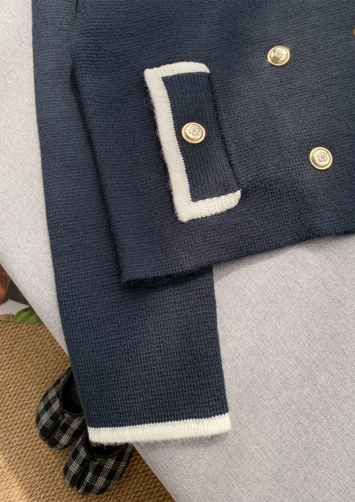 Clara Navy Contrast Trim Jacket