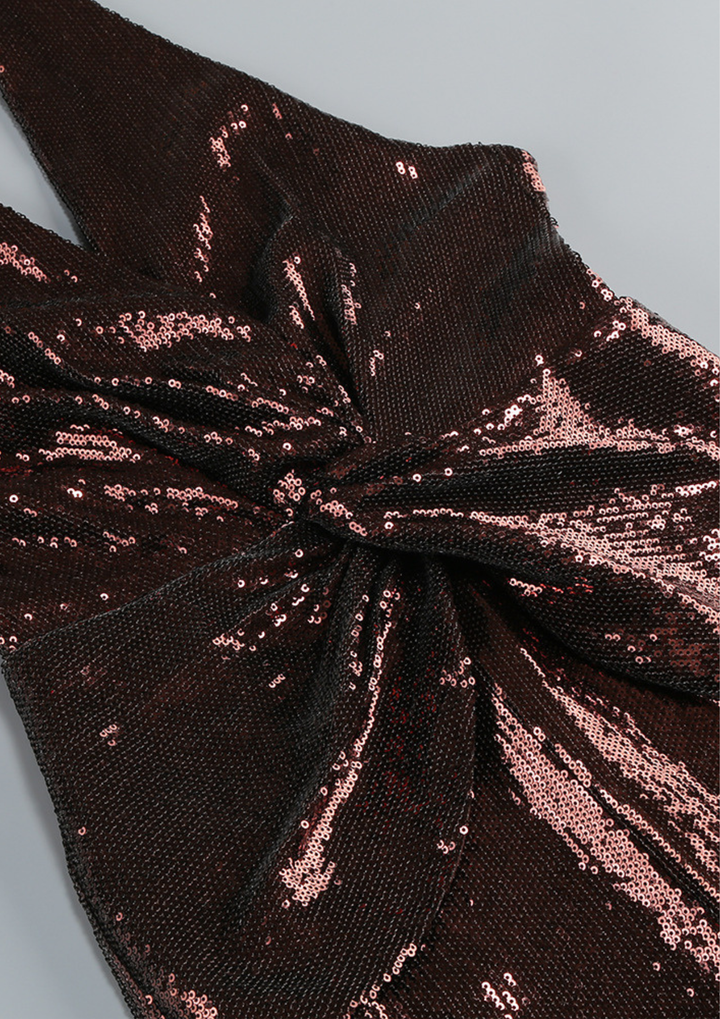 Midnight Twist Sequin Halter Jumpsuit