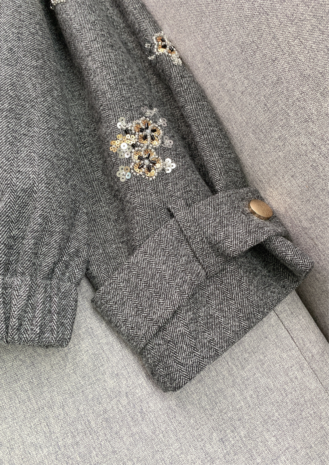 Classic Chic Embellished Sequin Wool Knit Set