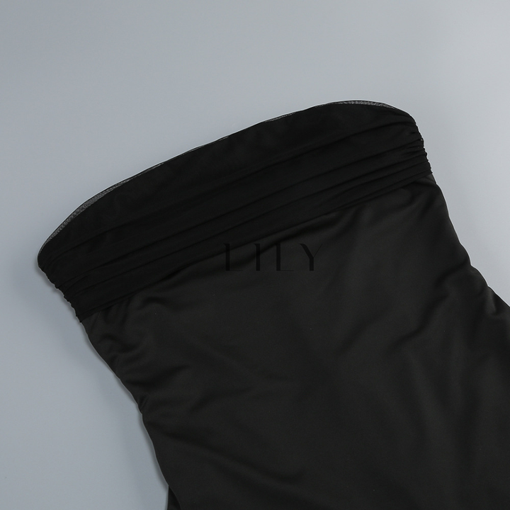 Naomi Muse Halter Mesh Mini Dress