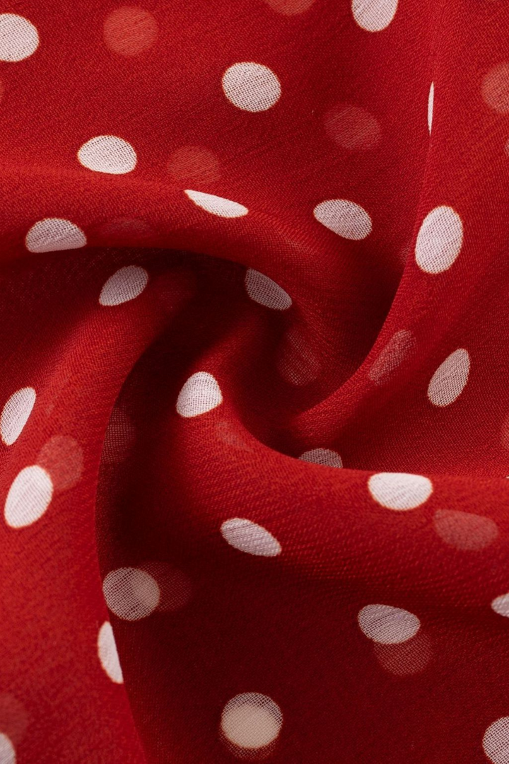 Polka Dot Charm Maxi Dress In Red