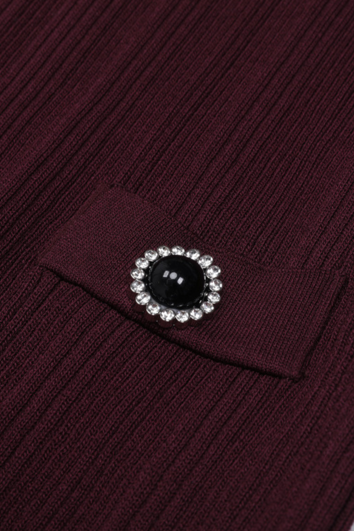 Gem Elegance Polo Knit Mermaid Maxi Dress