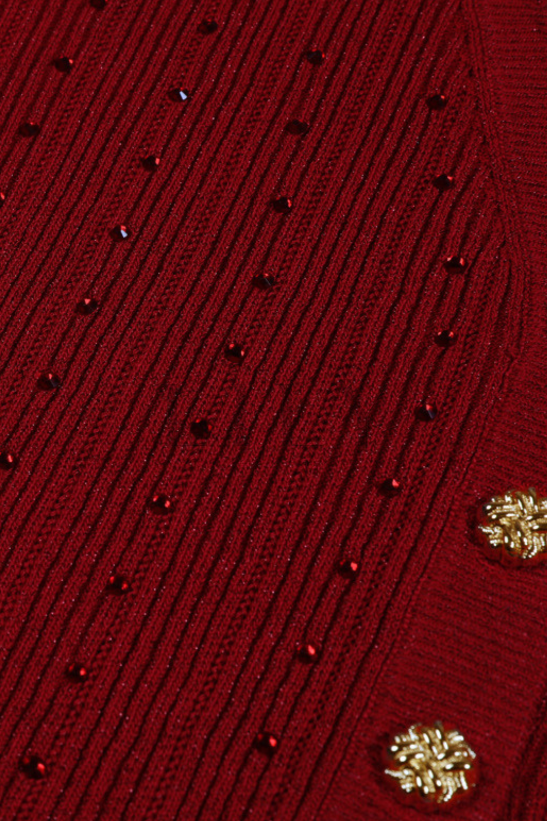 Maribel Contrast Collar Diamond  Knit 3 Piece Set