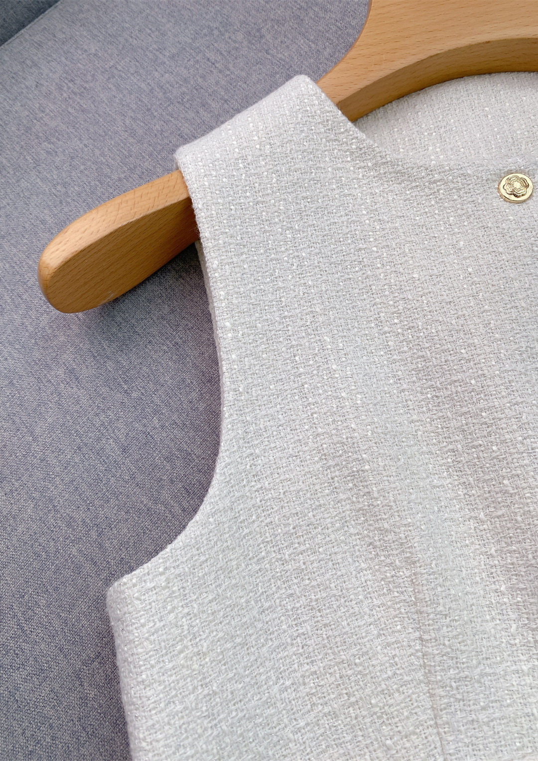 Iris Ivory Tweed Sleeveless Vest Top