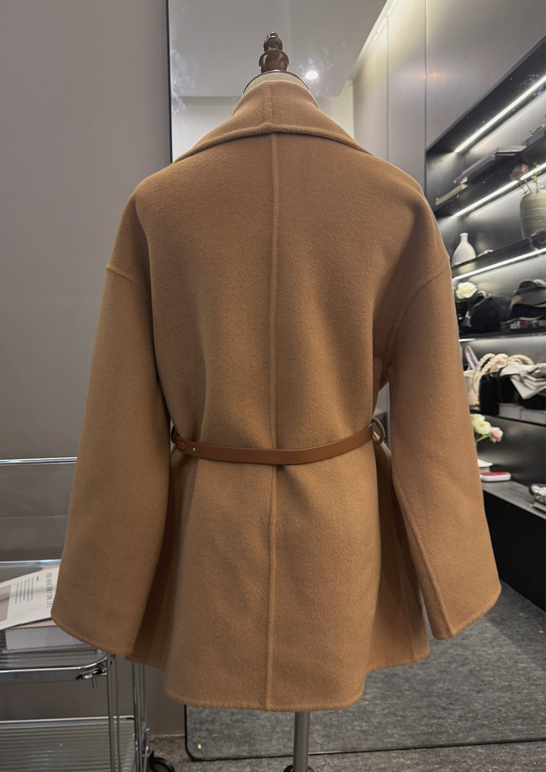 Soft Wool Textured Faux Fur Pocket Coat