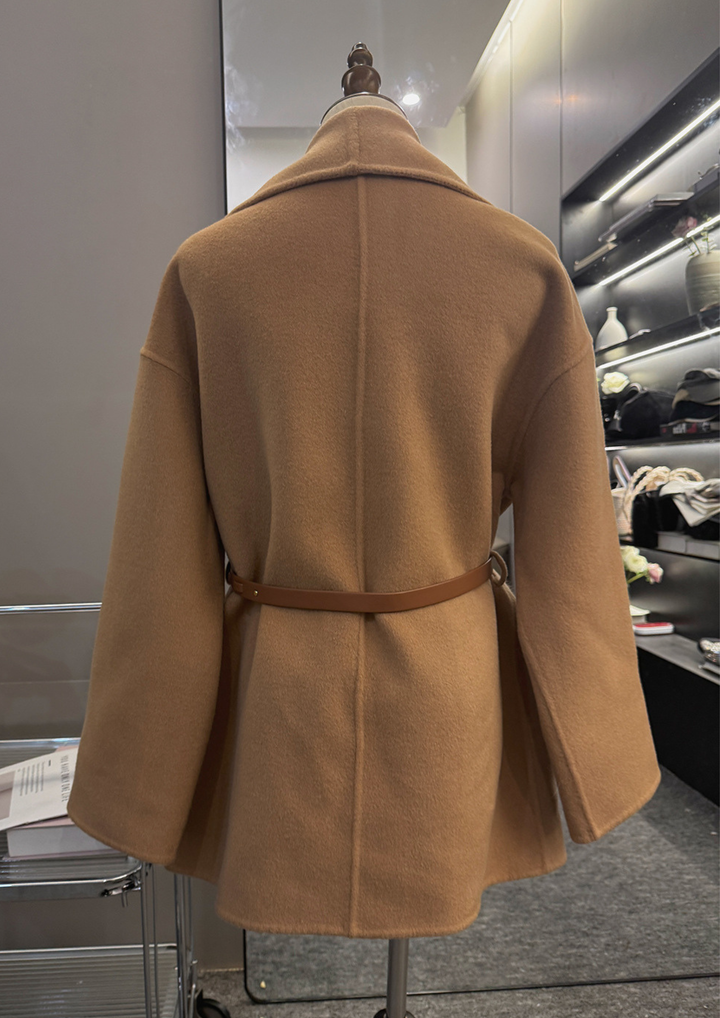 Soft Wool Textured Faux Fur Pocket Coat