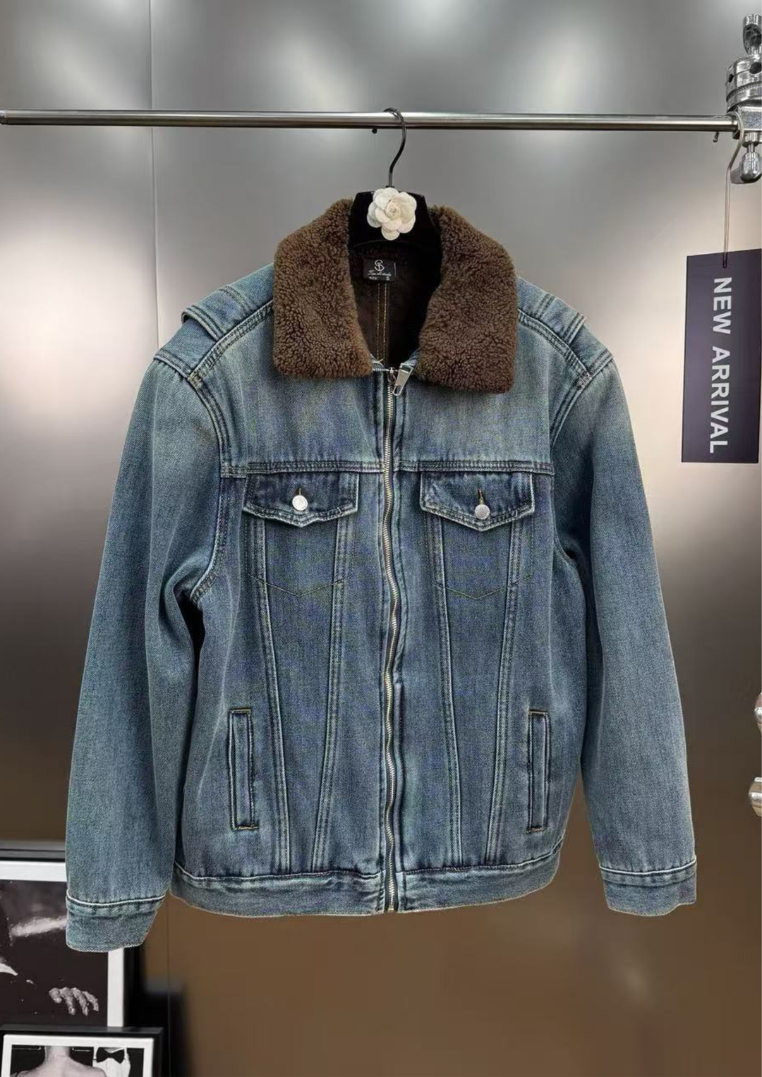 Sienna soft Inner Lamb Wool  Denim Set