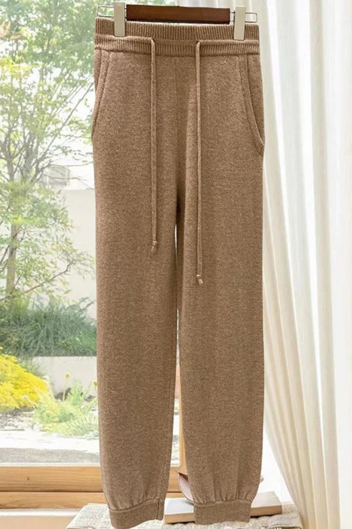 Cashmere Soft Round Neck Knit Drawstring Set