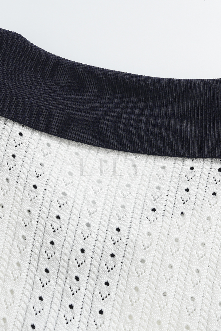 Capri Pearl Viscose knit Hollow Mini Dress