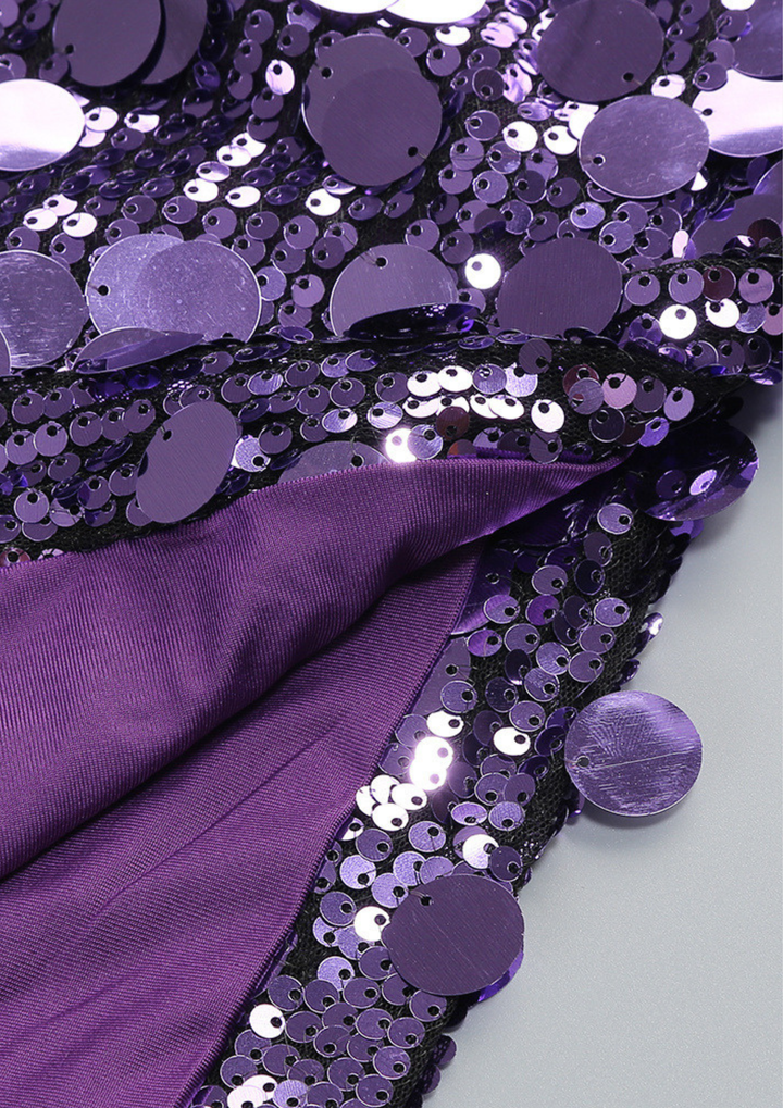 Amethyst Glow Sequin Mini Dress