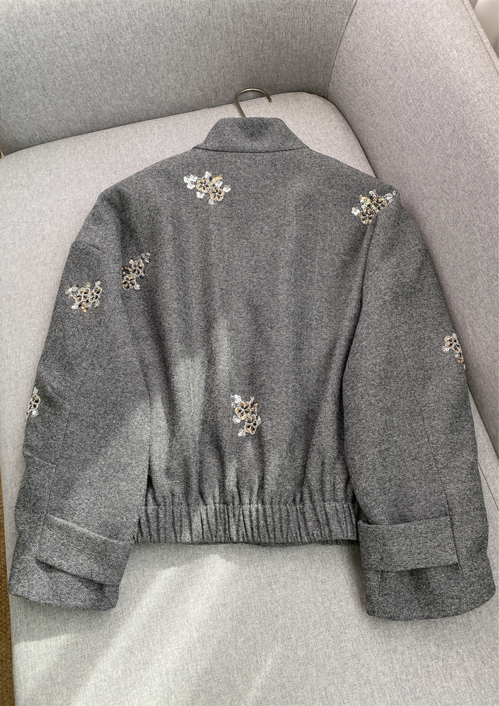 Classic Chic Embellished Sequin Wool Knit Set