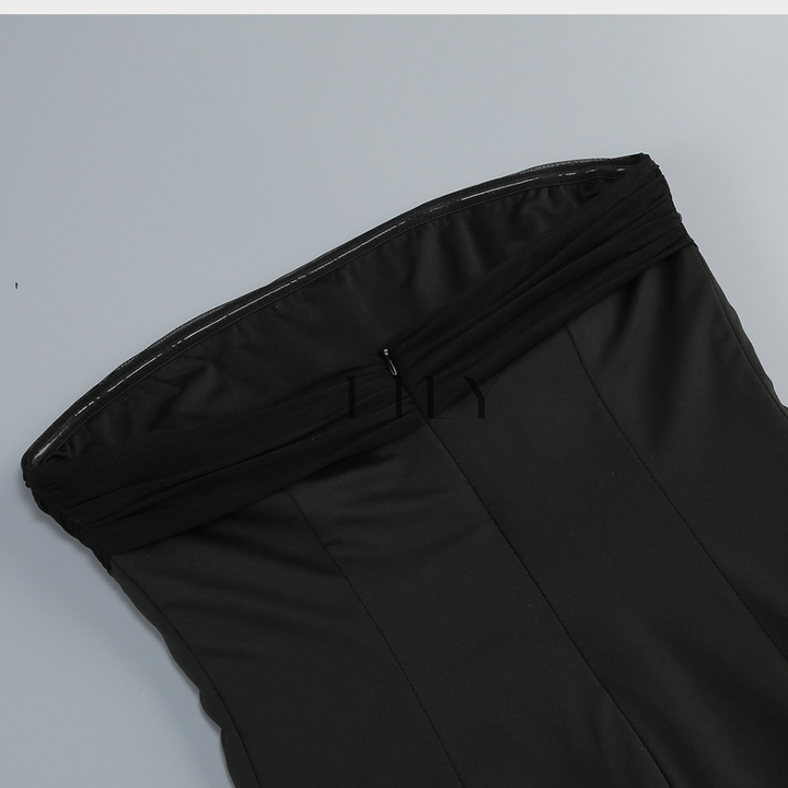 Naomi Muse Halter Mesh Mini Dress