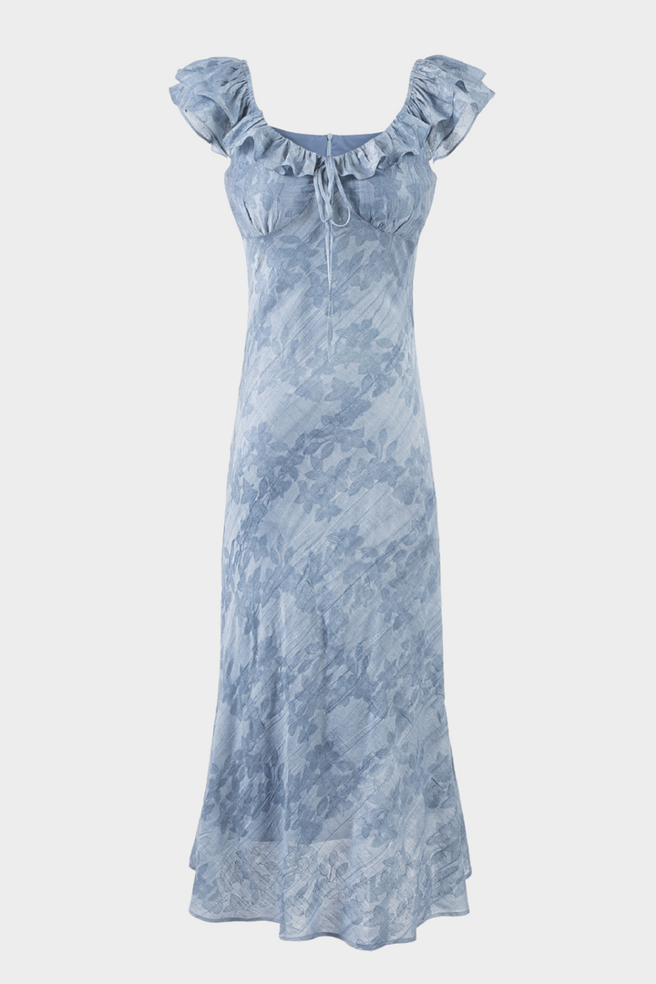 Enchanté Ruffle Sleeve Floral Maxi Dress