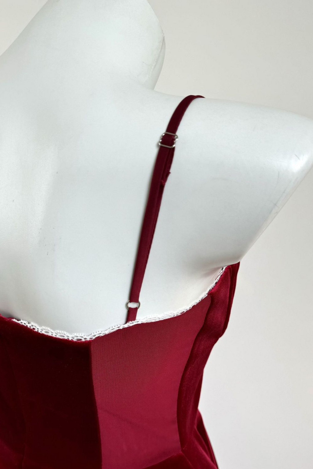 Velour Claret Bloom Romantic Mini Dress