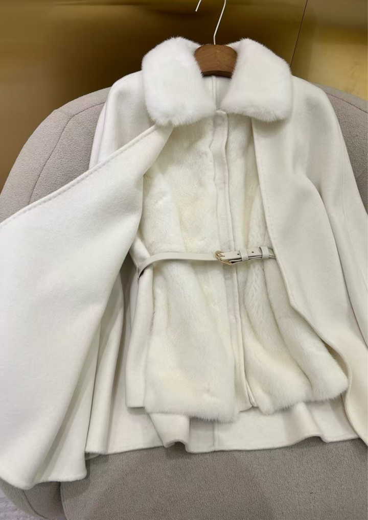 Georgina Cashmere Mink Cape & Vest Set