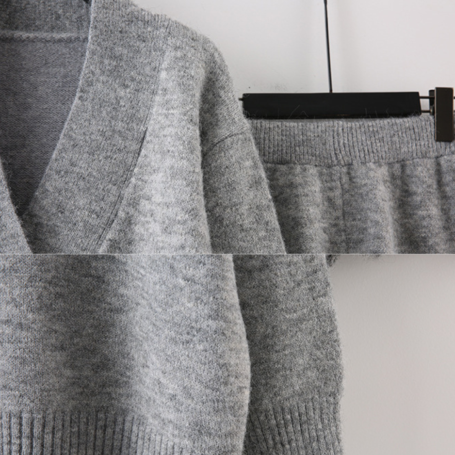 Comfy Lana V neck  Knit Set
