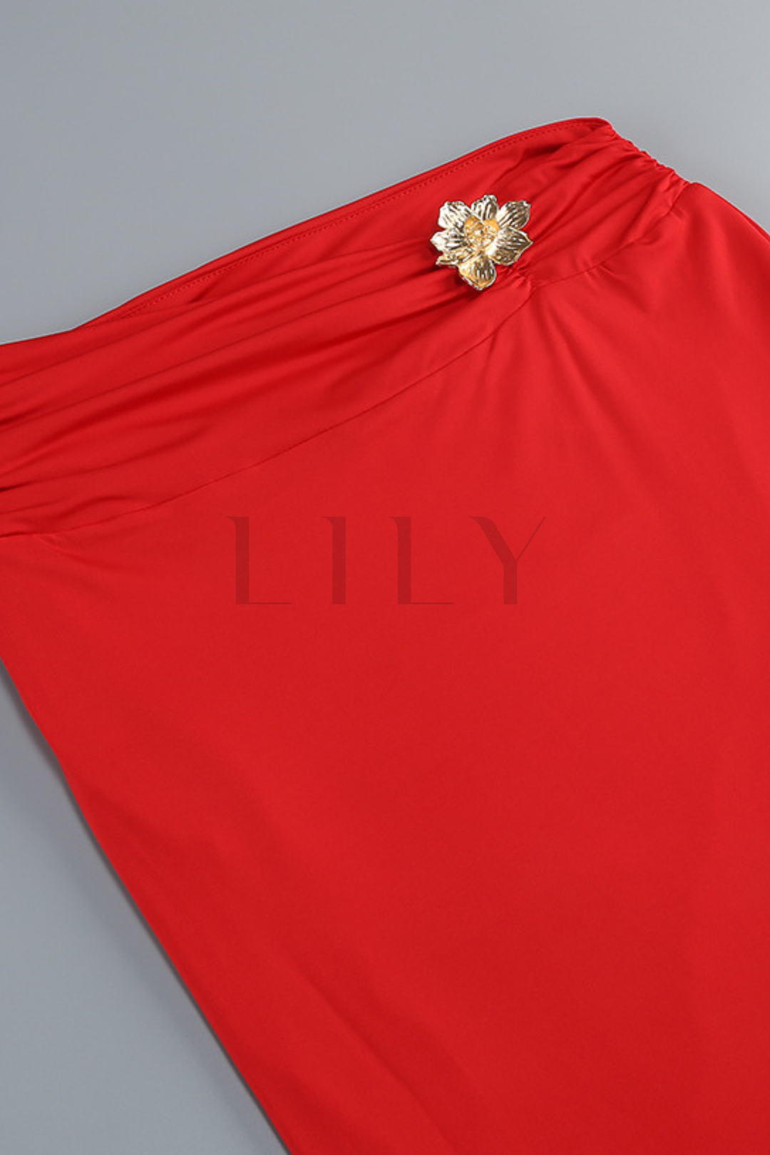 Aurelia Gold Bloom Oblique Drape Maxi Set