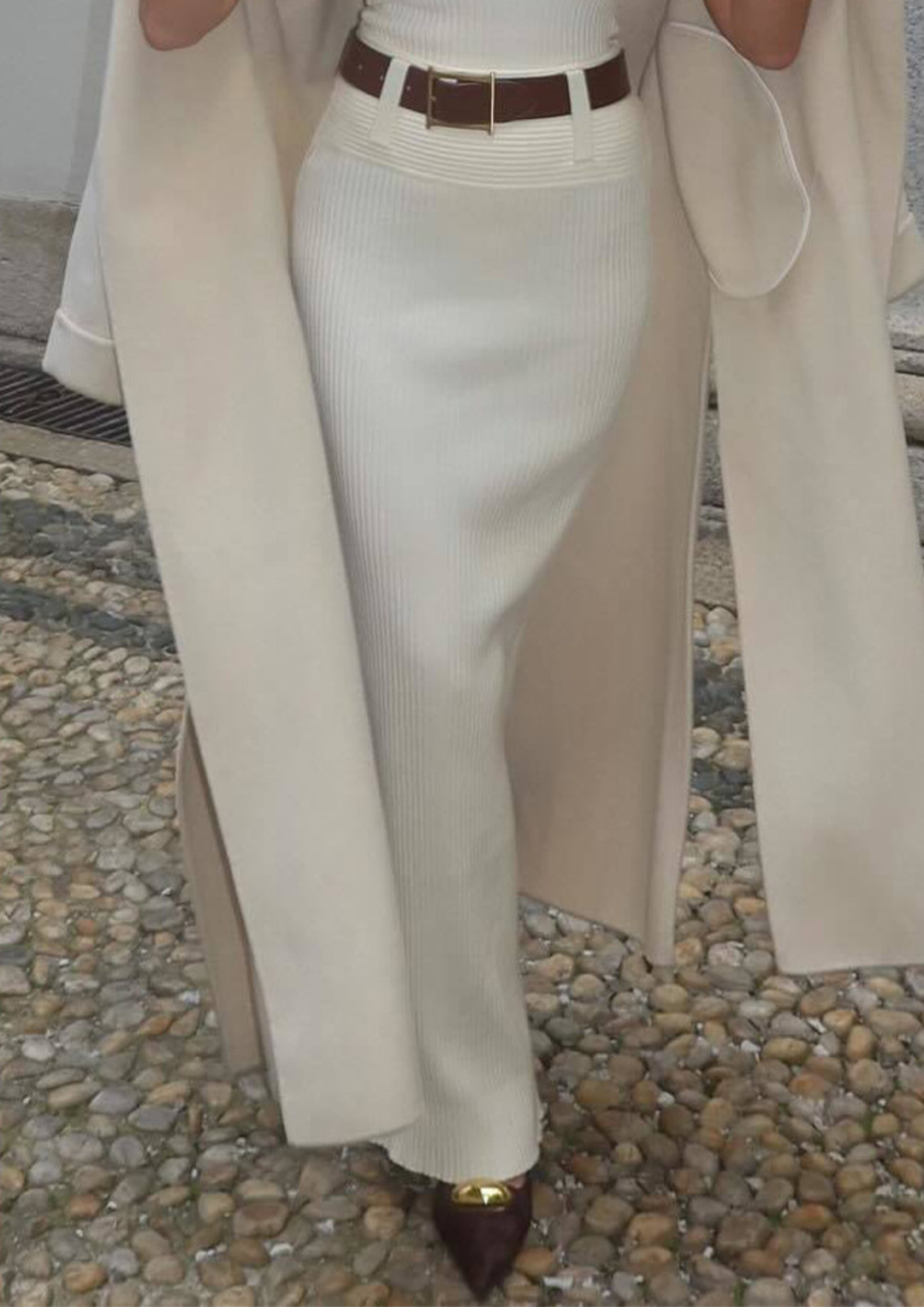 Éliana Wool Knit Polo Bodysuit & Skirt Set