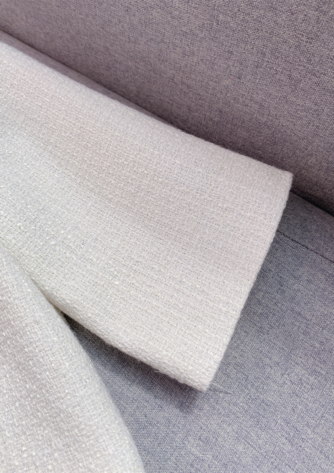 Luna White Tweed Short Sleeve Top