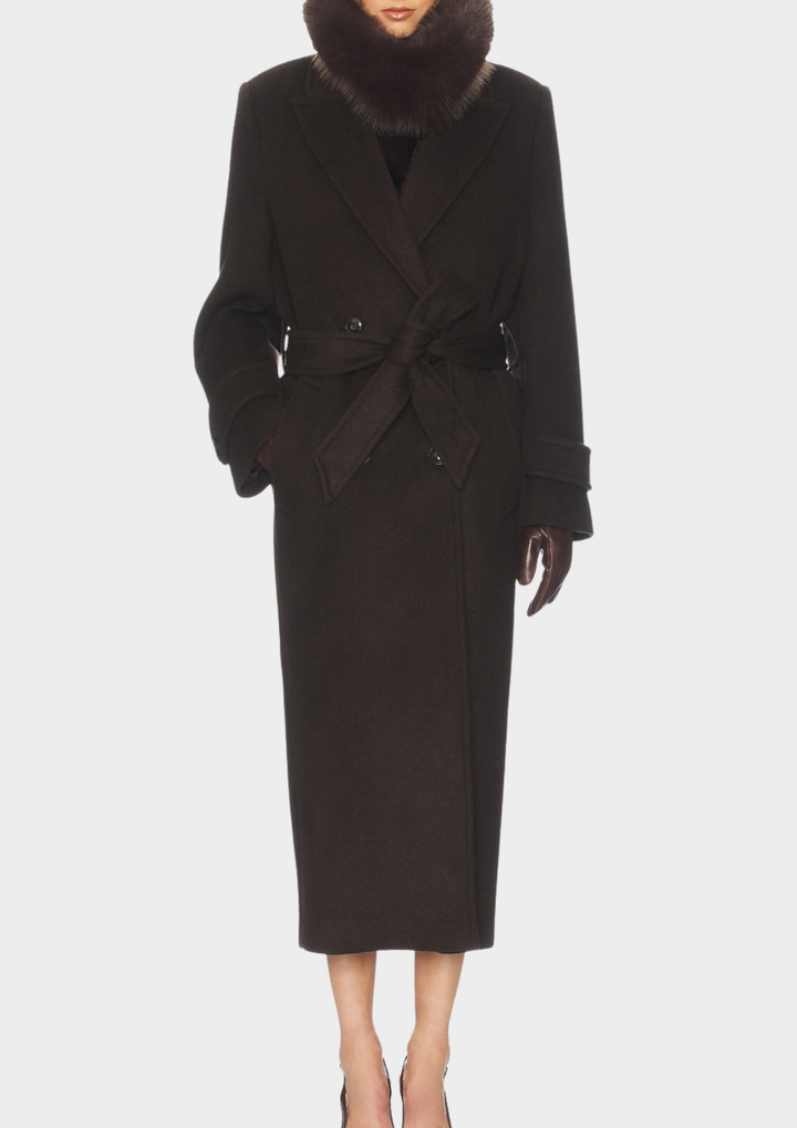Belted Longline Wool Trench Coat