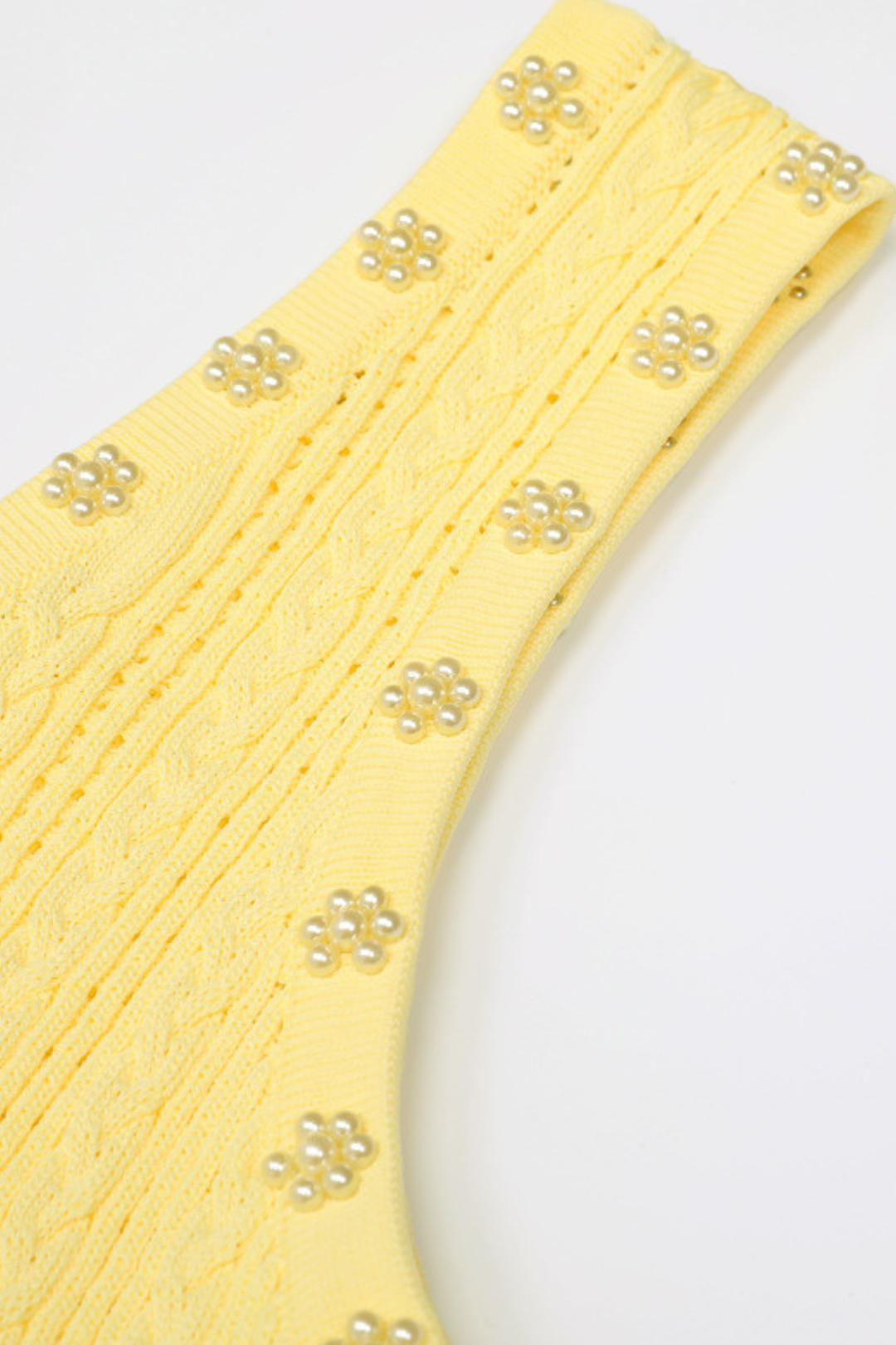 Rosette Pearl Knit  Flower Dress