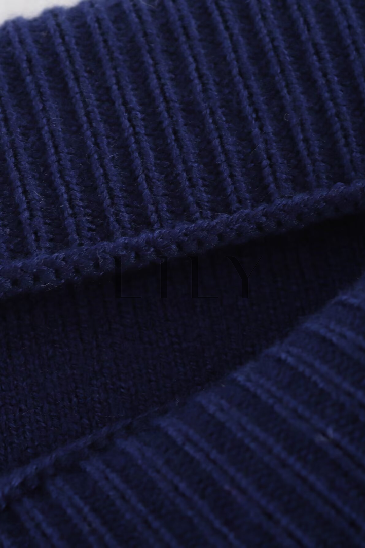 Navy Midnight Knit Button Mini Set