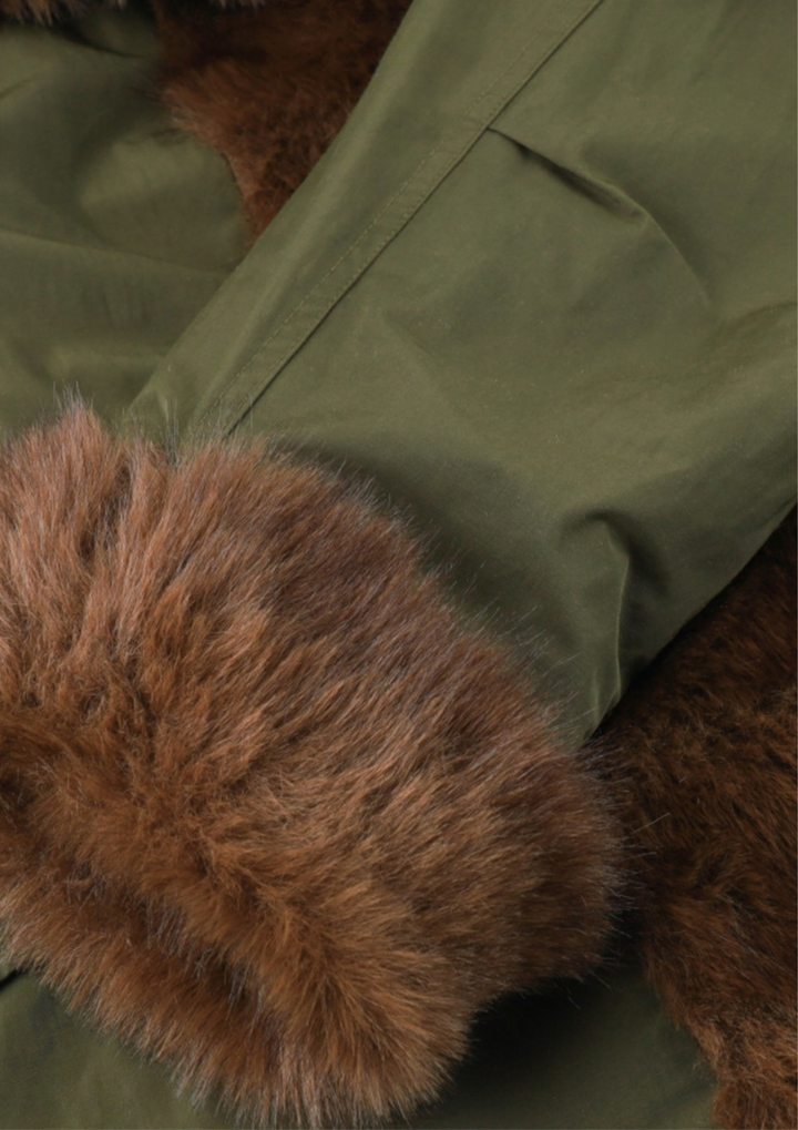 Reversible Faux Fur Collar Jacket