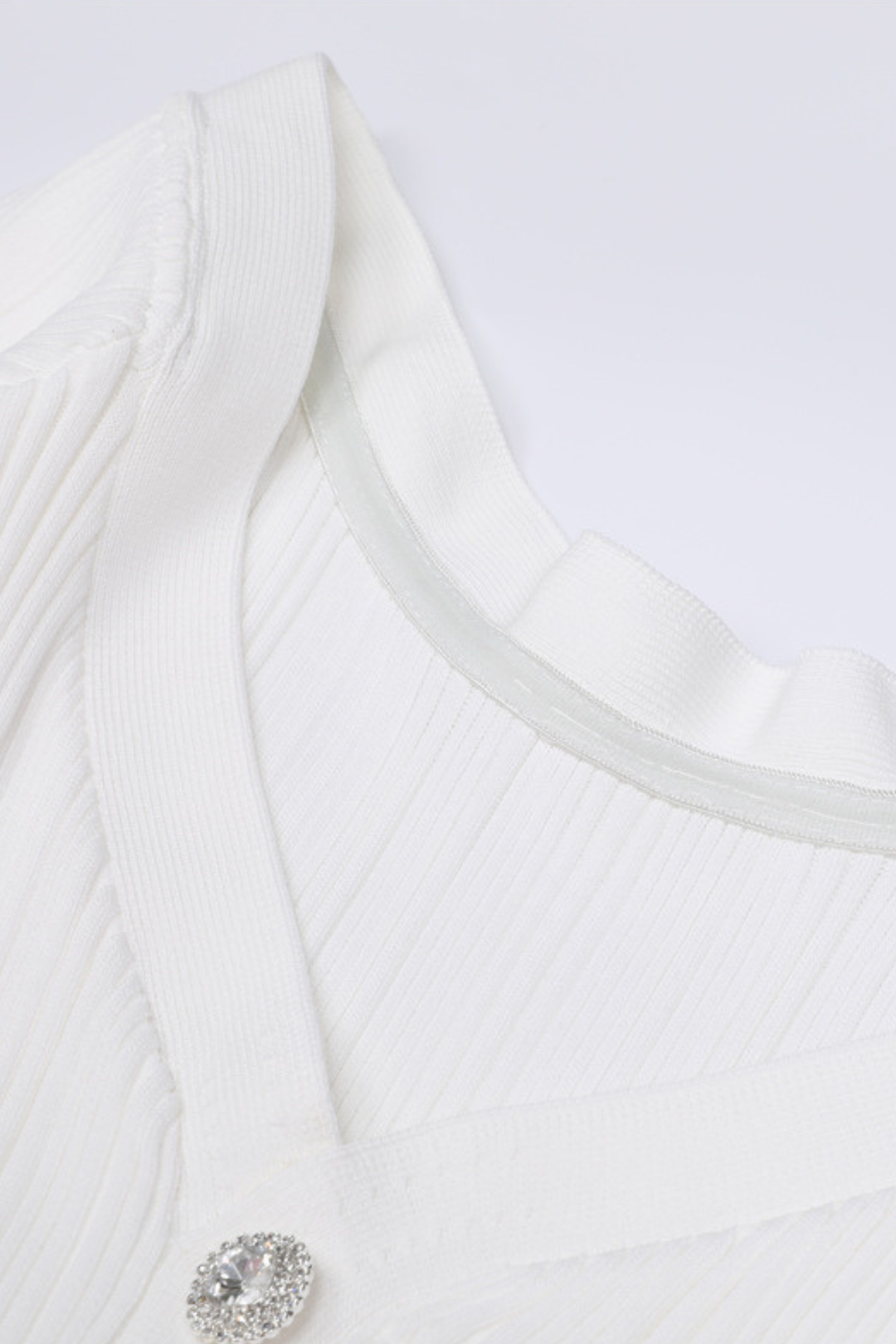 Élise Off Shoulder Crystal Knit Mini dress