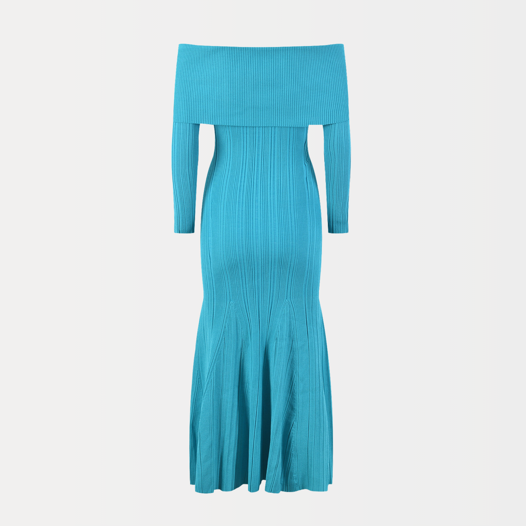 Elegant Ice Knit Midi Dress