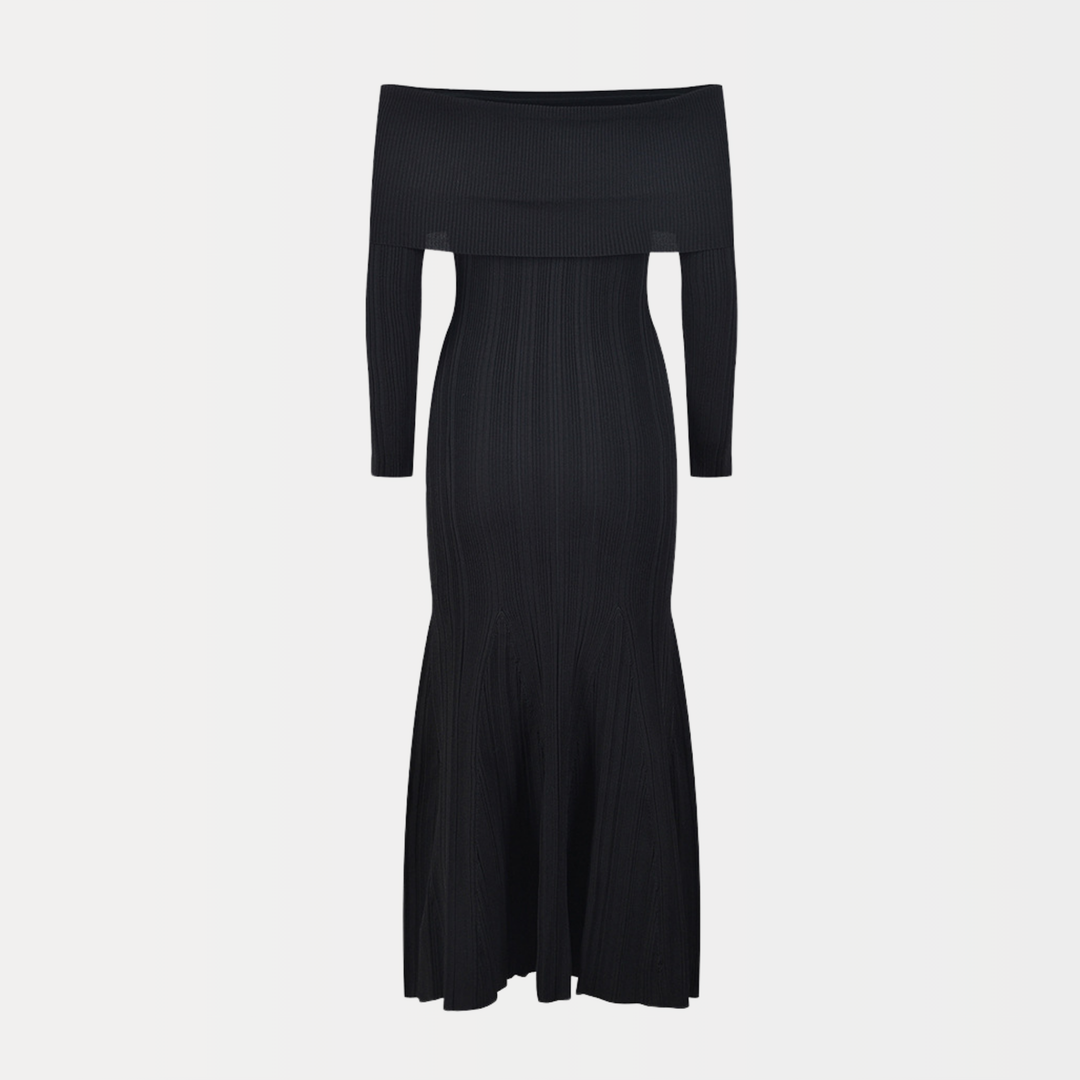 Elegant Ice Knit Midi Dress