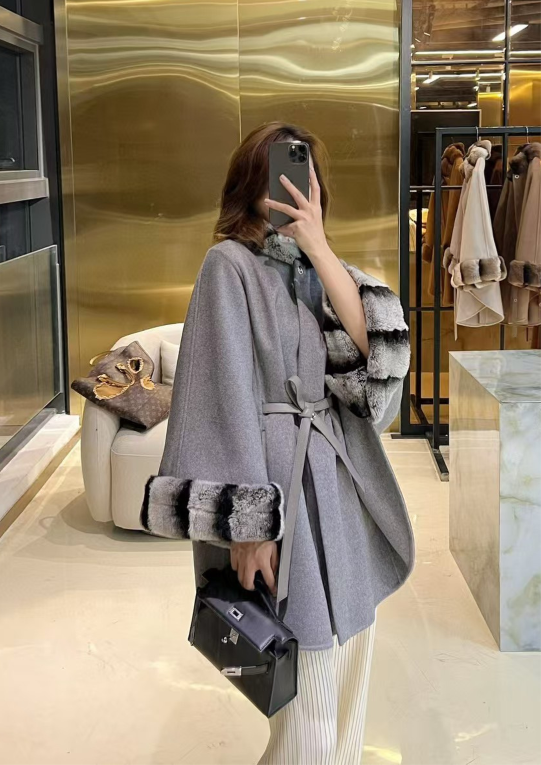 Amélie Mink Cashmere Cloak Coat