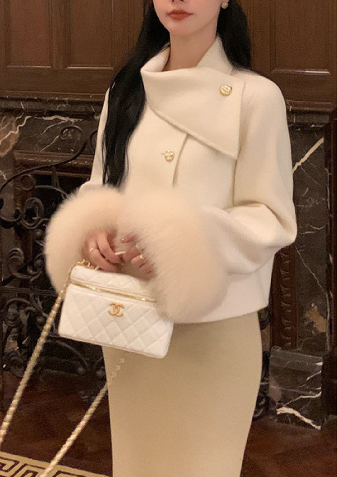 Serena Fox Cuff Cashmere Jacket