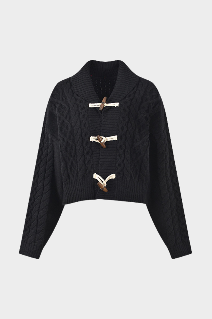Cozy Wool knit Semi Cropped Cardigan Top