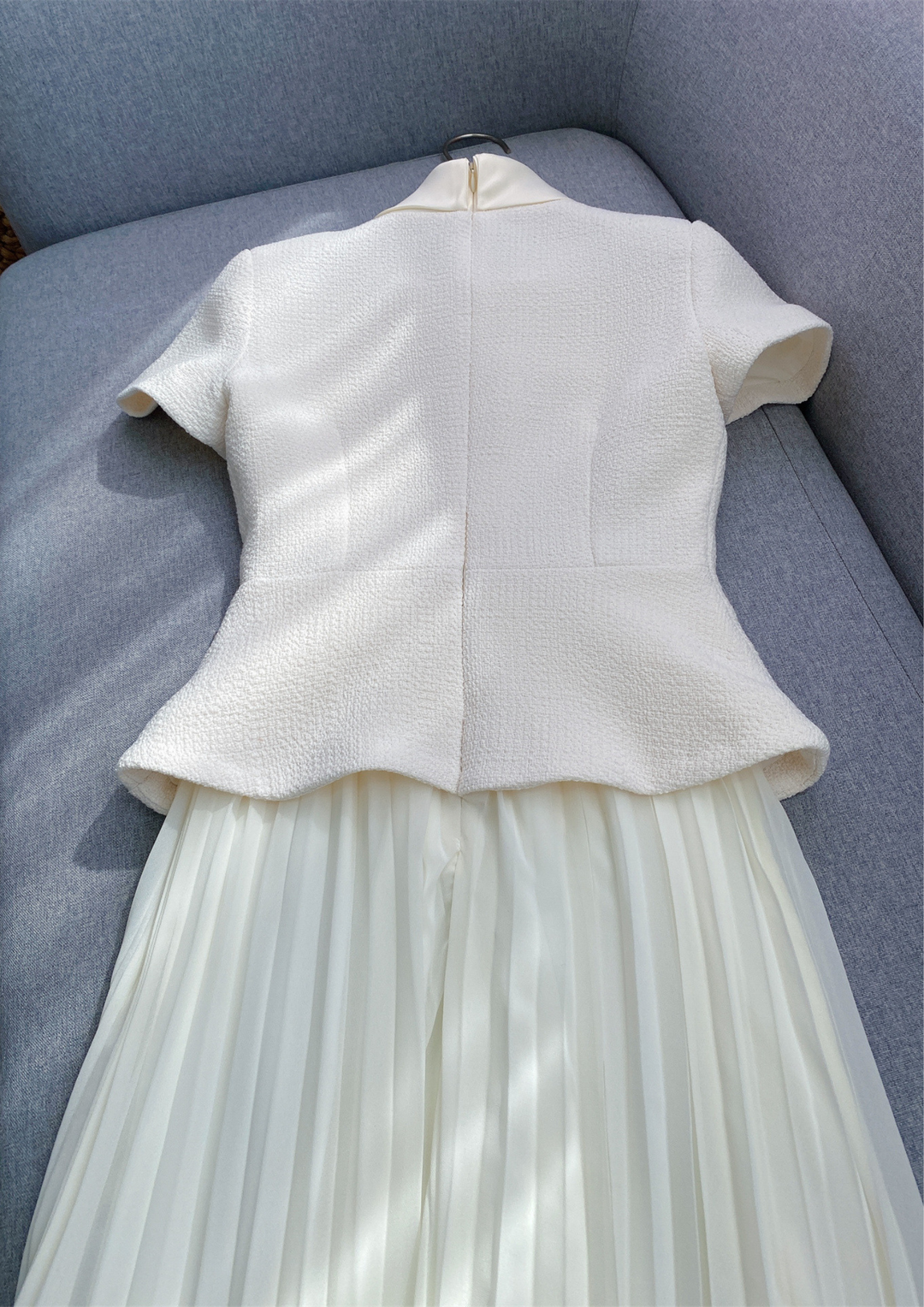 Tweed Elegance Mesh Knit Maxi Dress