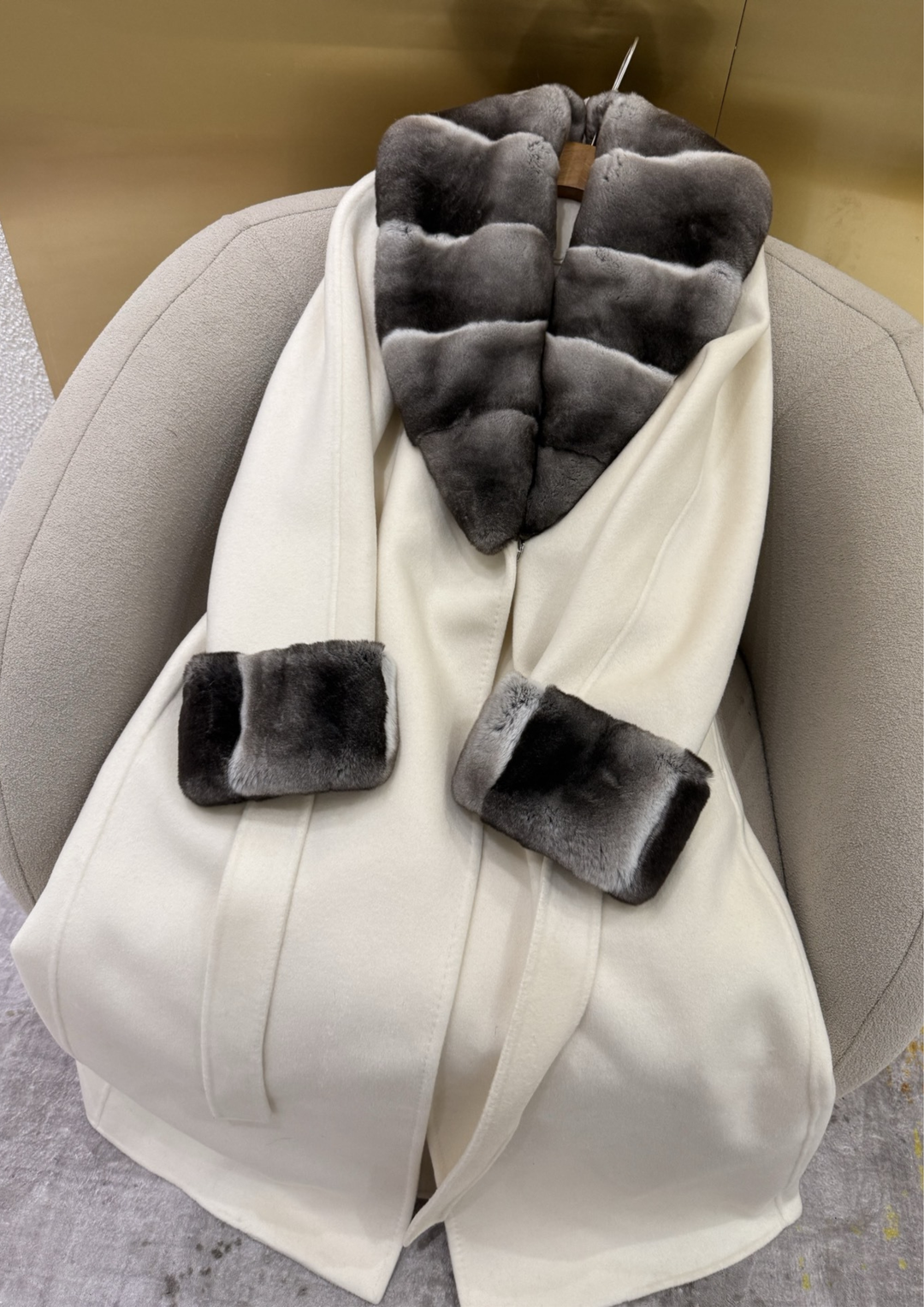 Luciana Cashmere Gradient Mink Fur Coat