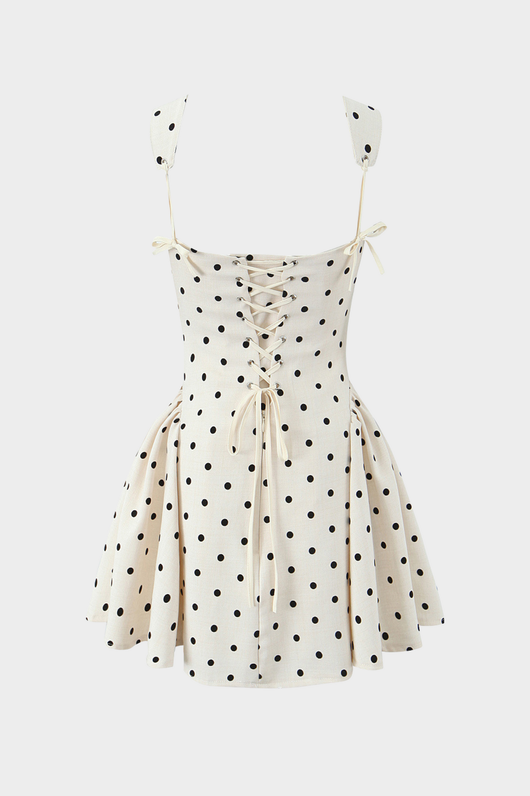 La Belle Polka Puff Strappy Mini Dress
