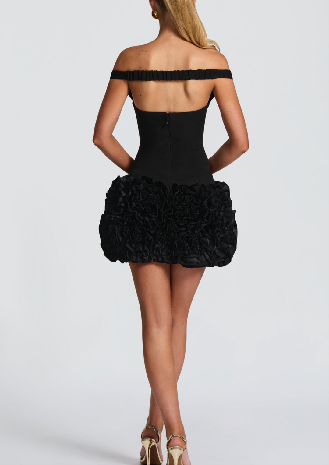 Valeria Backless Floral Off Shoulder Mini Dress