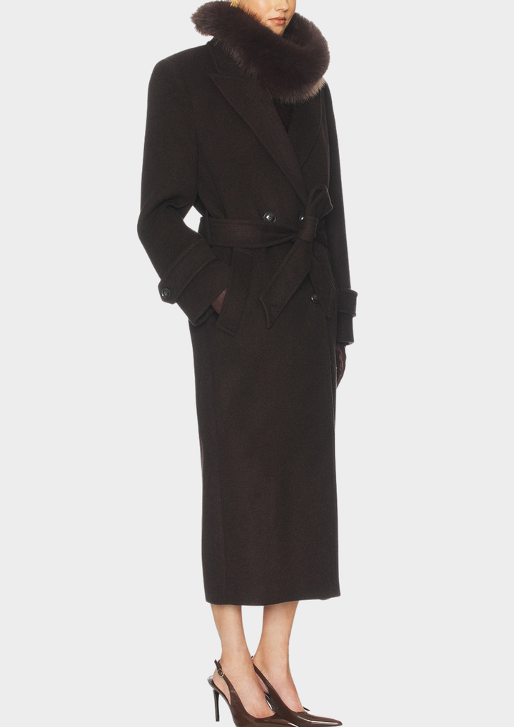 Belted Longline Wool Trench Coat