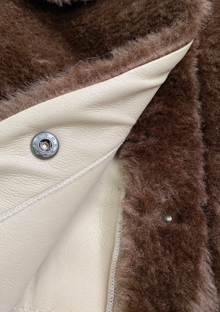 Silva Warm Detachable Plush Lapel Jacket