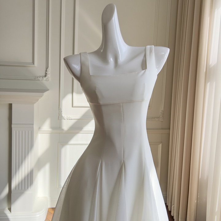 Ivory Flare Elegance Sheer Shine Maxi Dress