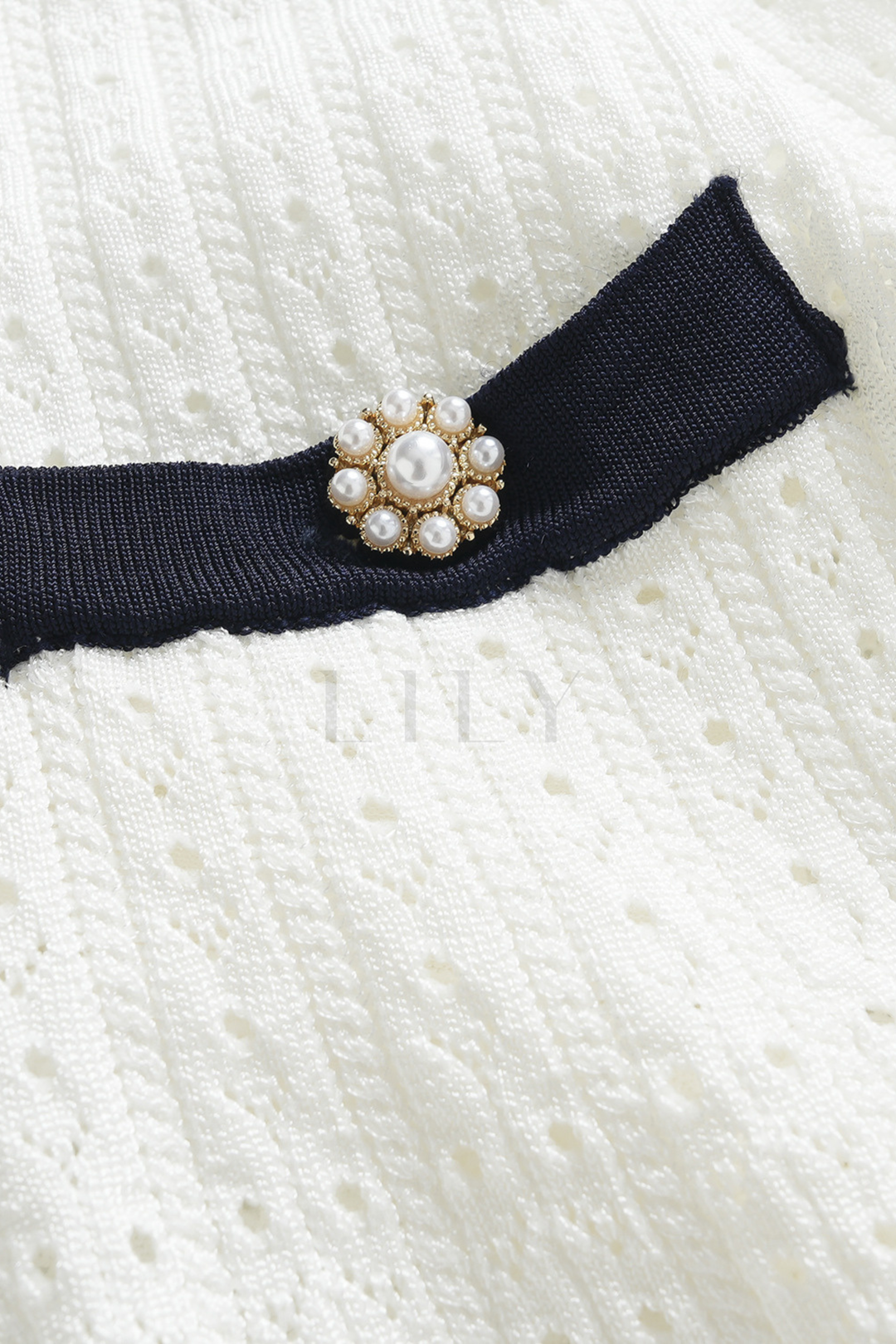 Capri Pearl Viscose knit Hollow Mini Dress