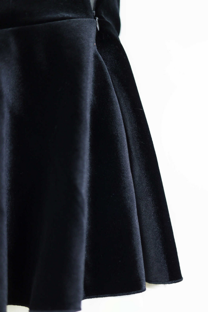 Midnight Elegance Velvet Strapless Back Tie Mini Dress