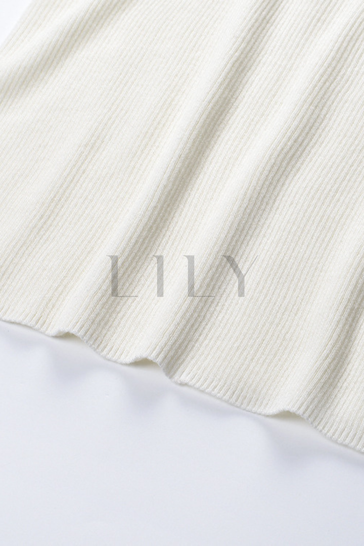 Basic Hollow Slim Wool Knit Top