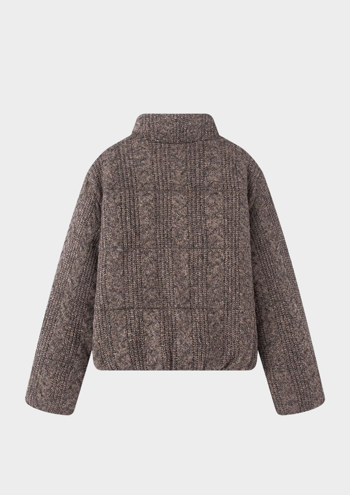 Cotton Padded Knit Zip Up Jacket