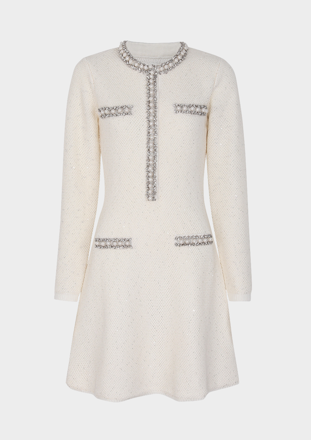 Averly pearl Luxe Sequin Knit Sparkle Mini Dress