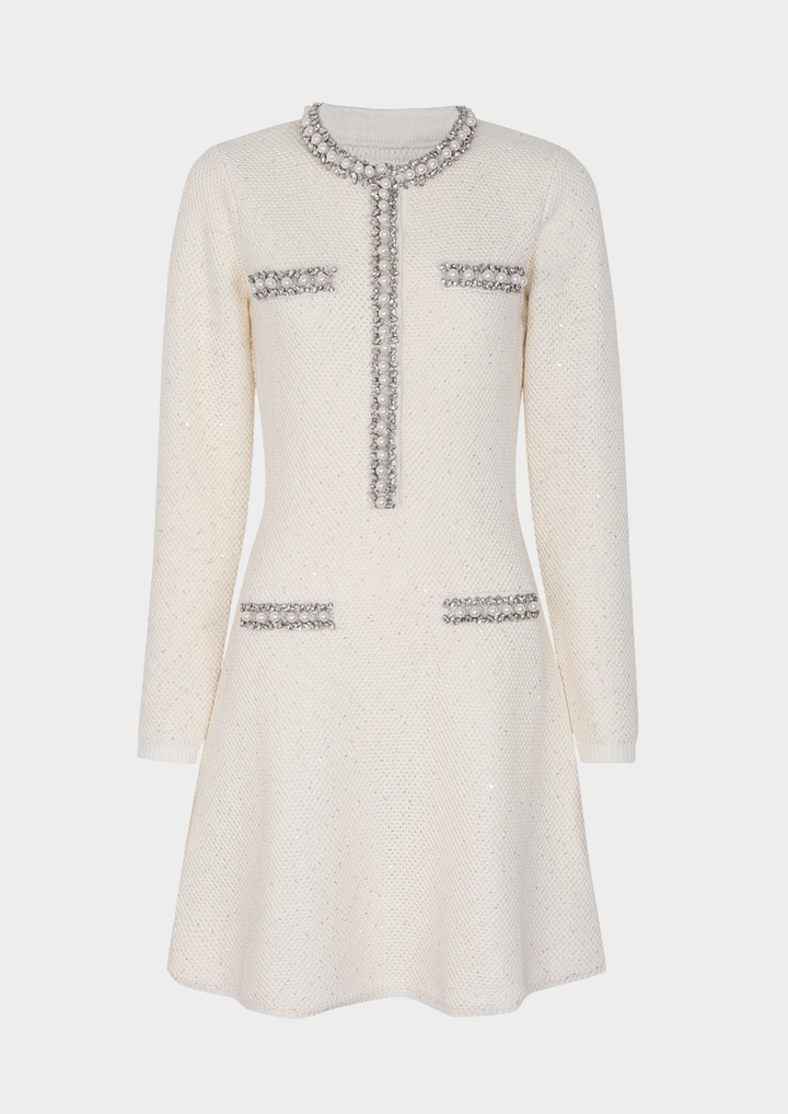 Averly pearl Luxe Sequin Knit Sparkle Mini Dress