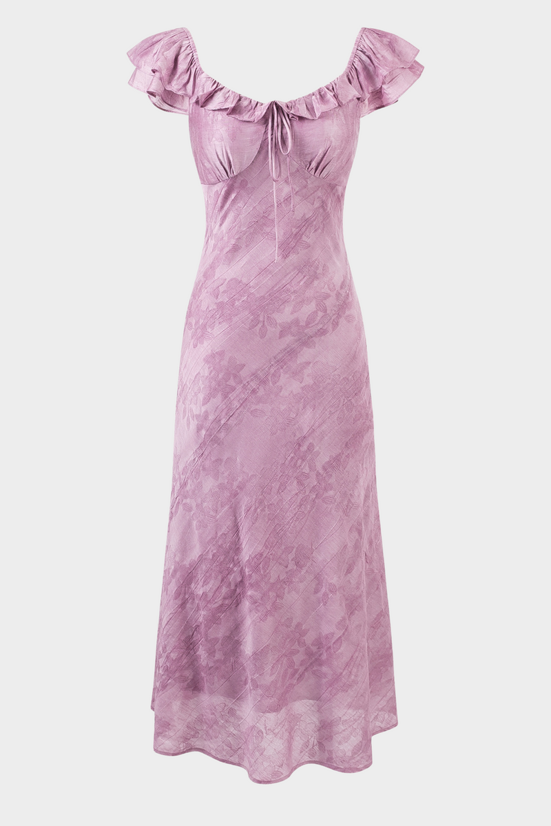 Enchanté Ruffle Sleeve Floral Maxi Dress